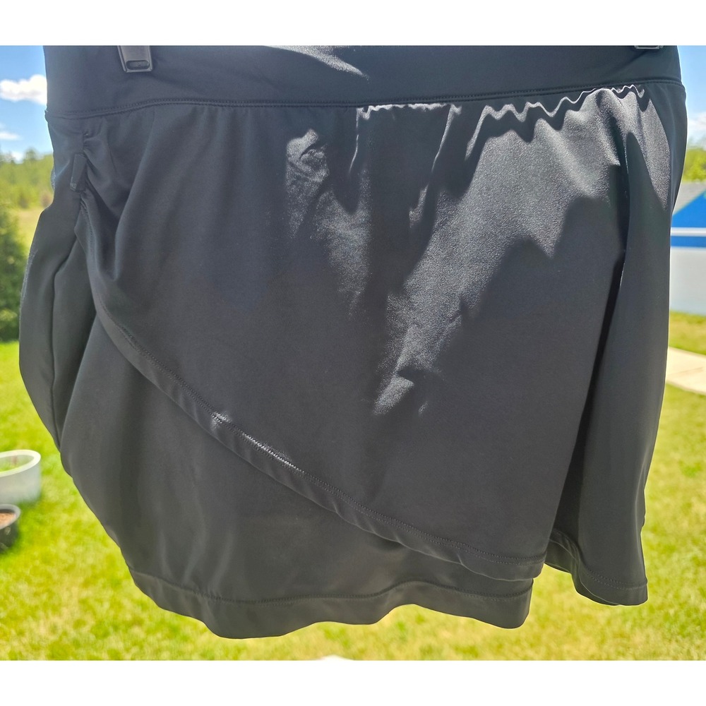 Women's sz M Nike Fit Dry Black Athletic Tennis Skort Wrap Front Summer - Picture 2 of 11